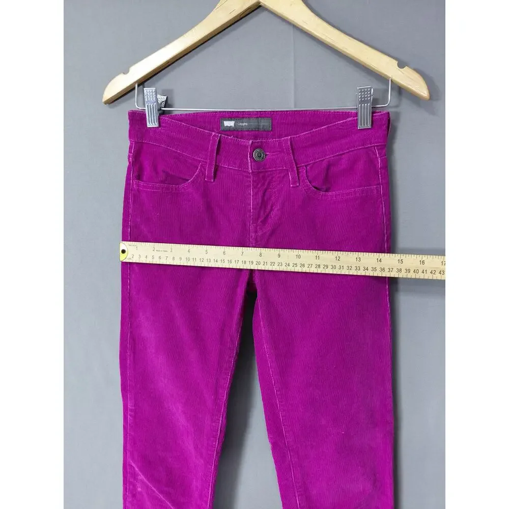 Levi's Pink Leggins Stretch Pants Women Slim Corduroy Size 25